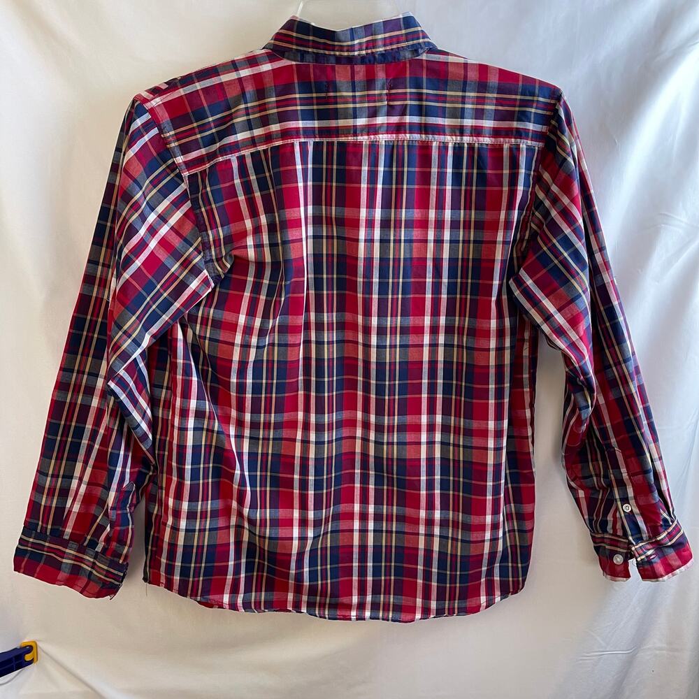English Laundry Kids Plaid Button Up‎ Western Cowboy 3/4 Roll Tab Sleeve Sz 16 - Picture 2 of 7